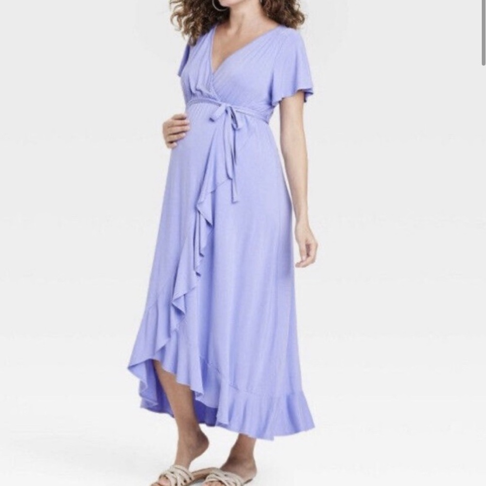 Isabel by Ingrid & Isabel Purple Midi/Maxi Dress with Flutter Sleeves